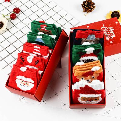 China Cotton Cartoon Christmas Socks In Stock Long Toe Socks Separates Women Toe Socks for sale