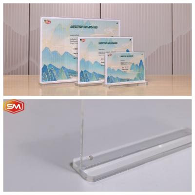 Cina Disegno verticale 10x15cm T forma porta cartelloni acrilici in vendita
