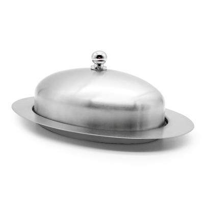 China Practical Hot Selling Restaurant Stainless Steel Classic Classic Butter Dish With Lid Cheese Storage Box for sale