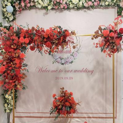 China Custom Square Decorative Metal Arch Wrought Iron Flower Stand Wedding Backdrop Stage Decorations A-013 for sale