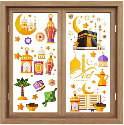 China 196 Piece Ramadan Kareem Window Decals Static Ramadan Window Clings Eid Mubarak Stickers Wall Decor for sale