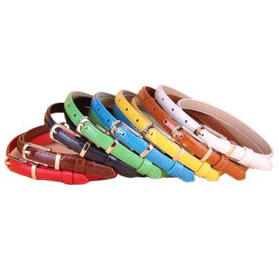 China ALLOY Fashion Candy Color Decorative Crotch Buckle Slim Leather Dress Belt For Girls Women Ladies for sale