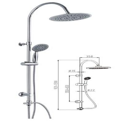China With Sliding Bar Stainless Steel Wall Mounted Bathroom Shower Set Square Shower Column for sale