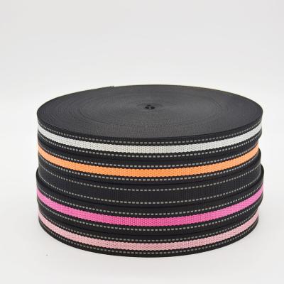 China Bags Free Sample strip printing jacquard nylon webbing strap for polyester bags belts webbings to Europe market for sale