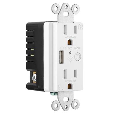 China Residential ETL/FCC Listed 125V/General Purpose 15A In Wall USB WIFI Outlet for sale