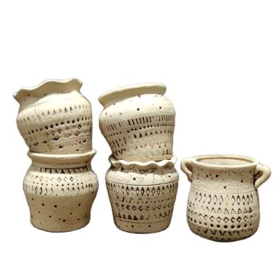 China Ceramic Flower Pot Flower Pot Planter Large Green Plants Garden Potted Succulent Breathable Creative Simple Modern Traditional Retro Pots for sale