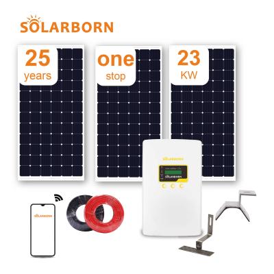China Solarborn 23kw Home Online Sale Full On Grid Panel Inverter Mounting Home Power Solar Energy System for sale