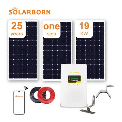 China Home Solarborn TOP Maker 19KW Full On Grid Panel Inverter Mounting Home Power Solar Power System for sale