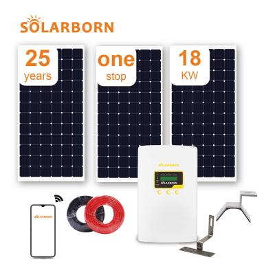 China Solarborn Competitive Price 18KW Panel Inverter Power Home Photovoltaic Mounting Solar Energy Systems For Home for sale