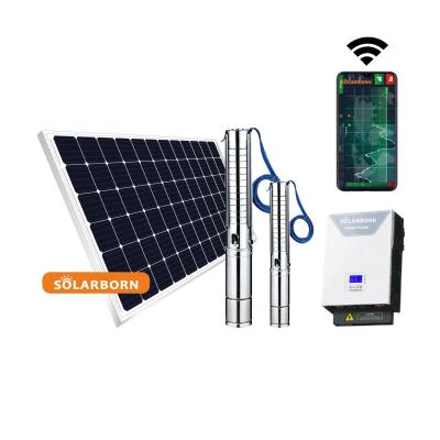China 4 inch agriculture pump solar inverter irrigation durable solarborn 3hp irrigation for irrifation for sale
