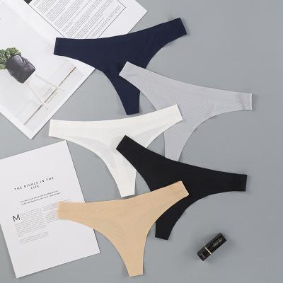 China Wholesale Antibacterial Sexy Ice Silk G-String Comfortable Panties For Women for sale