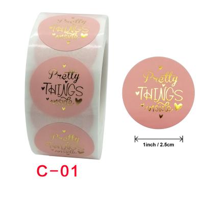 China Rose Gold Waterproof Hot Sale Cards Envelope Sealing Labels Stamping Gift Packaging Stickers for sale