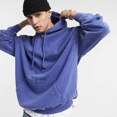 China Anti-wrinkle custom winter hoodies hot sale empty vintage washed 100% cotton men pullover plain hoodie for sale