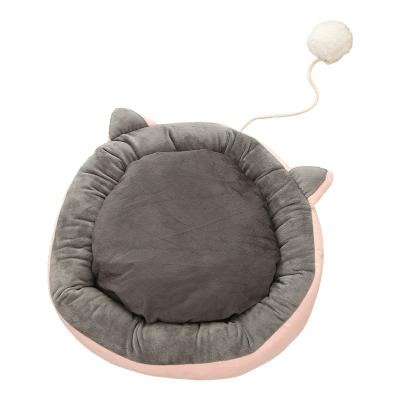 China Wholesale Round Cat Litter Warmer Cute Animals General Four Seasons Small Buckskin Velvet Nest Non Slip Dog Beds for sale