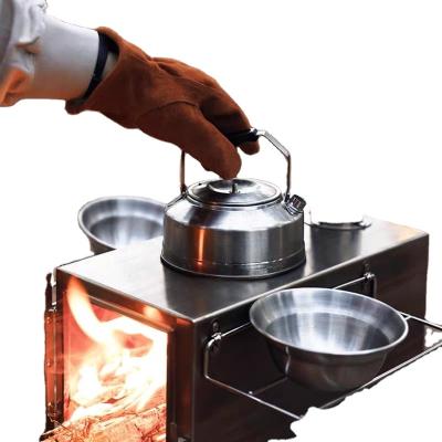 China Manual Portable Wilderness Camping Wood Stove Stainless Steel Tent Stove For Hiking for sale