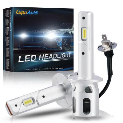 China H1 LED Headlight Bulb with Fan for Car Lamp Super Bright CSP 6000k 80W White 20000Lm 12V Plug and Play 3 Series for sale