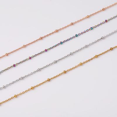 China Factory Direct Sale TRENDY in Stainless Steel Stock Clip Pearl Chain with Round Pearl Chain for DIY Chain Necklace Made for sale