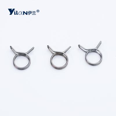 China Connection spring tube clip stainless steel double wire pipe clip gas pipeline tube fixed clip fastener for sale