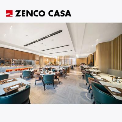 중국 Hotel Restaurant Furniture High-End Custom Leather Dining Chairs And Marble Dining Table Combination 판매용