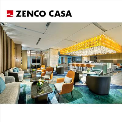 Chine Projet de personnalisation de l'ensemble de meubles du hall d'entrée d'un hôtel cinq étoiles comprenant un canapé double et une table basse combinée à vendre