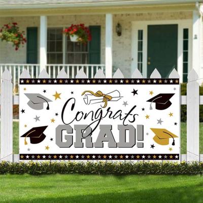 China Customized Design Graduate Congrats Photo Booth Wall Party Decor Graduation Backdrop Banner Graduation Party Decoration for sale