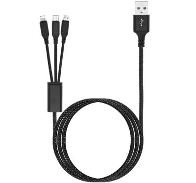 China Universal Fast Charging Braided Type-C MFi Micro Cord Multi Nylon Charger Mobile Phone Speed USB 2.4A Cable Function Cable for sale