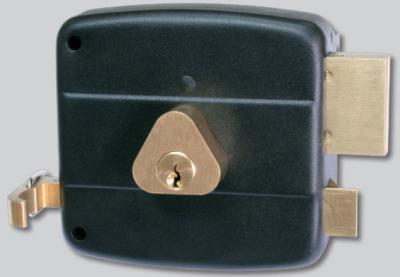 China Rim Door Lock Surface Mounted Anti Theft Single Cylinder Rim Lock for 35 - 50mm Wooden Door for sale