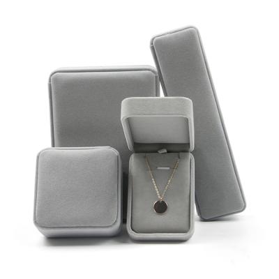 China Velvet Manufacturer Luxury Black Ring Earrings Necklace Bracelet Gift Box Pendant Jewelry Packaging In Stock Jewelry Box for sale