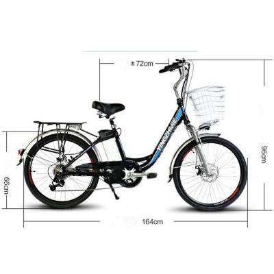 China Display Battery Indicator 24 Inch Female Electric Bicycle 250W 7 Speed Gears for sale