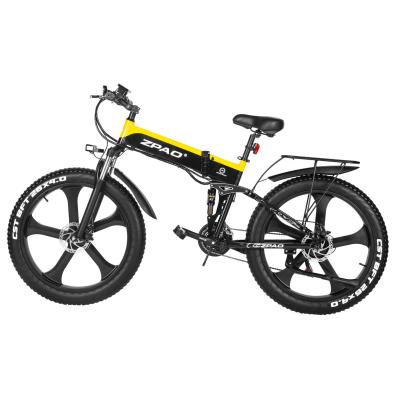 China 26 polegadas Disco Frenagem Folding Frame Fat Ebike com 48V 1000W Motor e 12,8AH Bateria Escondida à venda