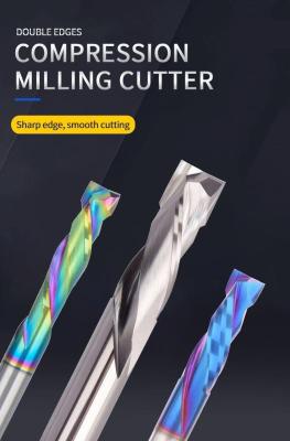 Κίνα Wholesale Price CNC Wood Tool Two Flutes Compression Cutters with Nano Blue Coating προς πώληση