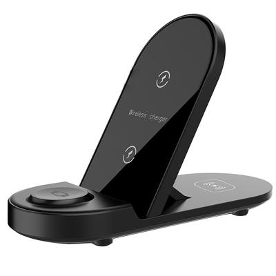 China Low Price QI High Speed 3 in 1 Qi-certified Wireless Charger 15w Non Slip Protection Fast Charging iPhone for AirPods Smart Watch for sale