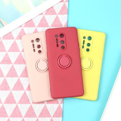 China High Quality Liquid Case 360 Ring Holder Magnetic Phone Cover Rotating Silicone Shockproof/Washable/Full Protection for one plus 8 pro for sale