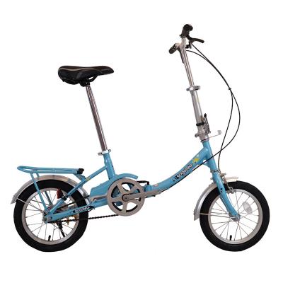 China Aluminum Alloy Portable 14 Inch Mini Single Speed Lightweight Folding Bicycle for sale