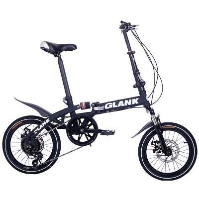 China Aluminum Alloy 16 Inch Speed Disc Brake Mini Bike Adult Driving Folding Variable Damping Bike for sale
