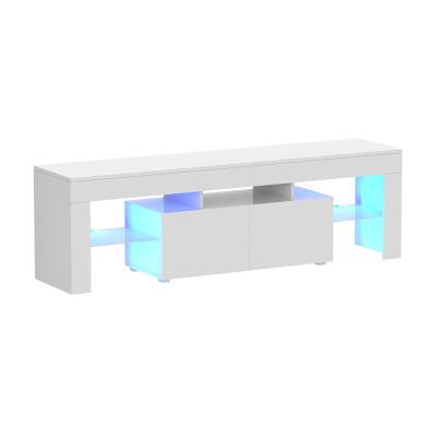 China Cheap High Glossy LED TV Stand Nordic Luxury Designs Tempered Glass Mirrored TV 58 65 Inch Stand Cabinet For Sale for sale