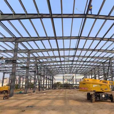 China Einfache Installation Stahlkonstruktion Fertigwarenhütte Stahlgebäude Lagerbau zu verkaufen