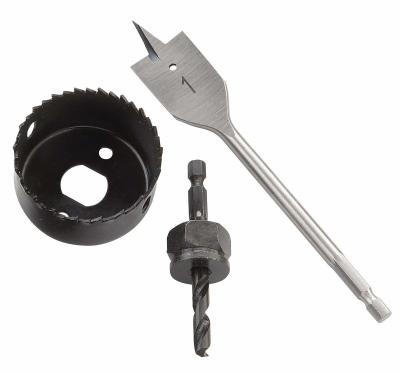 Chine Le trou scie le kit avec le peu de perceuse plat et le coupeur de trou pour l'installation de serrure de porte à vendre