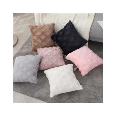 China New Arrived Viable Rabbit Fur Pillow Cover 45x45 Faux Fur Cushion Cover Decor For Sofa for sale