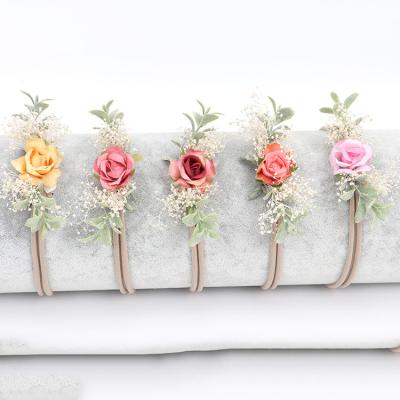 China HB485 Girls Style Popular Cute Cute Hair Band Headbands Floral Rose Flower Crown Bohemian Headband For Kids for sale