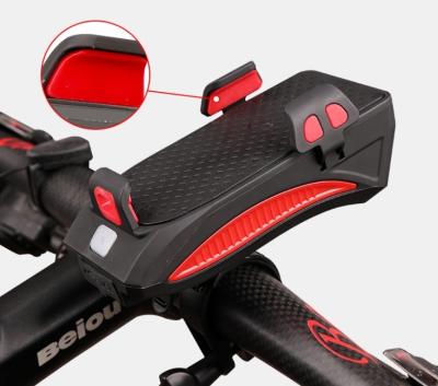 China Multifunctional Headlight+horn+phone holder+power bank bicycle headlight for sale