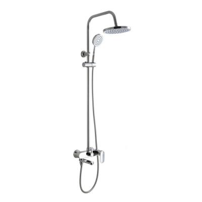 China With Slide Bar Classic Top Rainfall Chrome Bathroom Rain Shower Head Wall Mounted Shower Set for sale