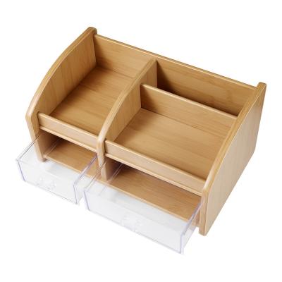 China Glosen Sustainable Wholesale Office Organizer Bamboo Aesthetic Home Office Desk Organizer For Big Storage for sale