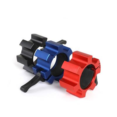 China Aluminum Barbell Collar High Grade Jaw Locking Weightlifting Barbell Bar Collar for sale