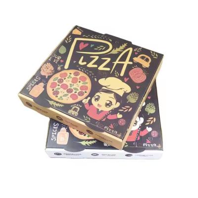 China Tamaño personalizado de cartón corrugado biodegradable Cajas de pizza de comida rápida con impresión de logotipo reciclable y estampado en caliente en venta