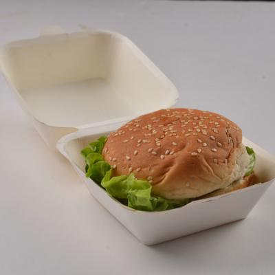 Chine Emballage alimentaire pour les hamburgers à emporter, écologique et personnalisé Boîte à hamburgers en papier à coquille de palourdes à vendre