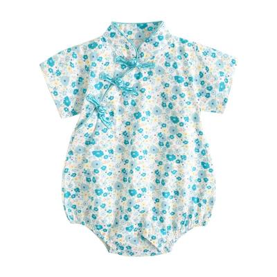 China Chinese Baby Clothing Collar Newborn Baby Clothes Soft Cotton Print Designs Infants Baby Rompers for sale
