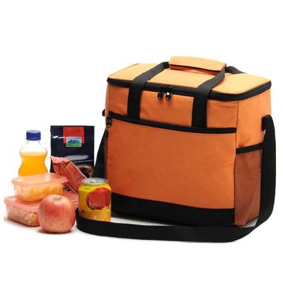 China Large Insulated Lunch Bag Double Zipper Handbag Travel Picnic Large Portable 16L Capacity Insulated Cooler Shoulder Bags for sale