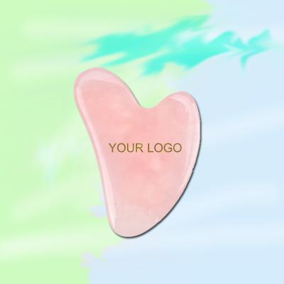 China High Quality Portable/Cool/Comfortable/Double Body Facial Rollers Custom Logo Mounted Quartz Gua Sha Jade Stone Scraping Tool for sale