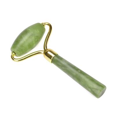 China Handheld Single Head Portable Screw In Stone Design Green Jade Face Roller Massager for sale